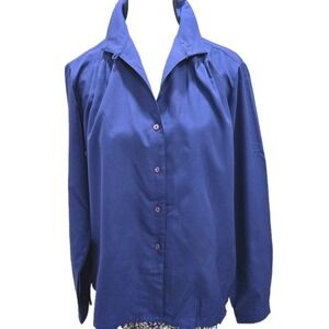 80s VTG Blouse Nicola Shirt Womens‎ 14 Long Sleeve High Collar Made In Japan